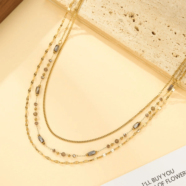 Collier Triple avec pierres